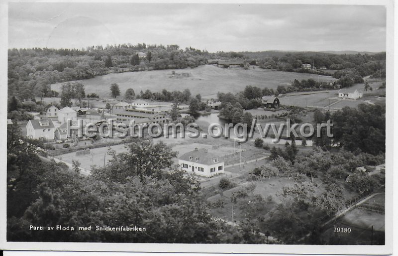 Parti av Floda med Snickerifabriken. Postganget 4 mars 1949. Pressbyran 19180.jpeg - Parti av Floda med Snickerifabriken.Postgånget 4 mars 1949.Pressbyrån 19180.