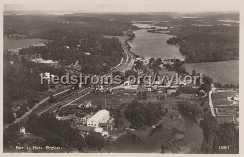 Parti av Floda. Flygfoto. Odaterat. A. B. Alga, Stockholm 19304.jpg - Parti av Floda. Flygfoto.Odaterat.A. B. Alga, Stockholm 19304.