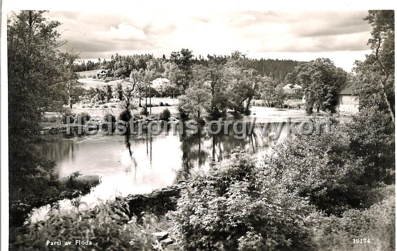 Parti av Floda. Postganget 14 juli 1938. A.-B. Alga, Stockholm19174.jpg - Parti av Floda.Postgånget 14 juli 1938.A.-B. Alga, Stockholm 19174.