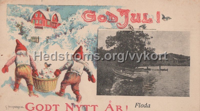 God Jul Floda. Postganget.jpg - God Jul Floda.Postgånget.G. Stoopendaal.