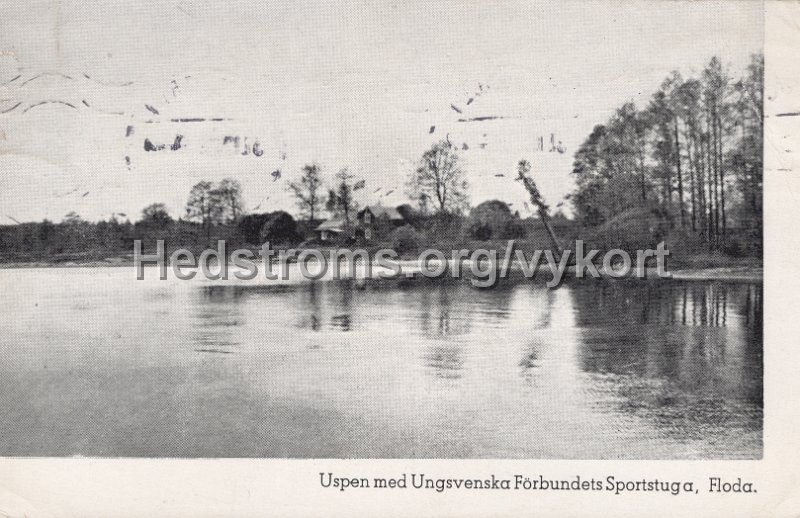 Uspen med Ungsvenska Forbundets Sportstuga, Floda. Postganget 21 december 1937. Ungsvenska Forbundets Sportstugeklubb.jpg - Uspen med Ungsvenska Förbundets Sportstuga, Floda.Postgånget 21 december 1937.