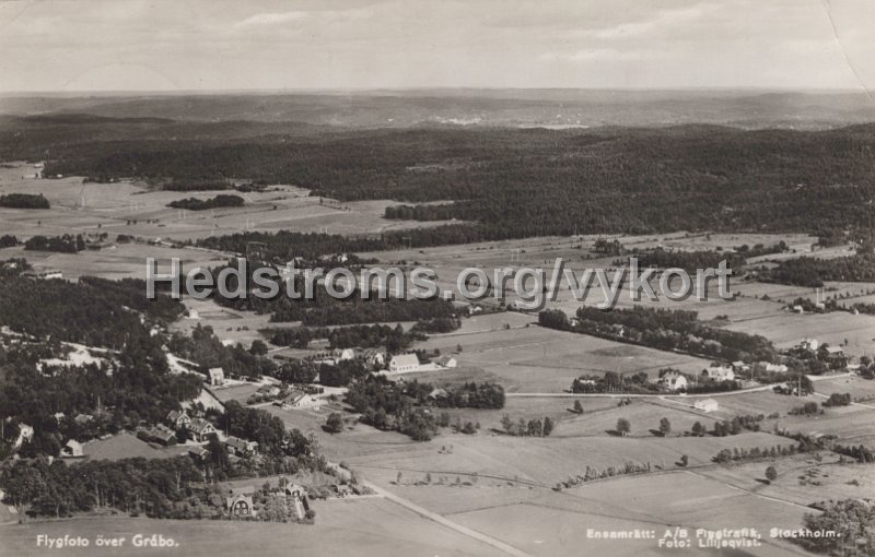 Flygfoto over Grabo. Postganget 27 januari 1944. Ensamratt AB Flygtrafik, Stockholm..jpg - Flygfoto över Gråbo.Postgånget 27 januari 1944.Ensamrätt: A/B Flygtrafik, Stockholm.Foto: Lilljeqvist.