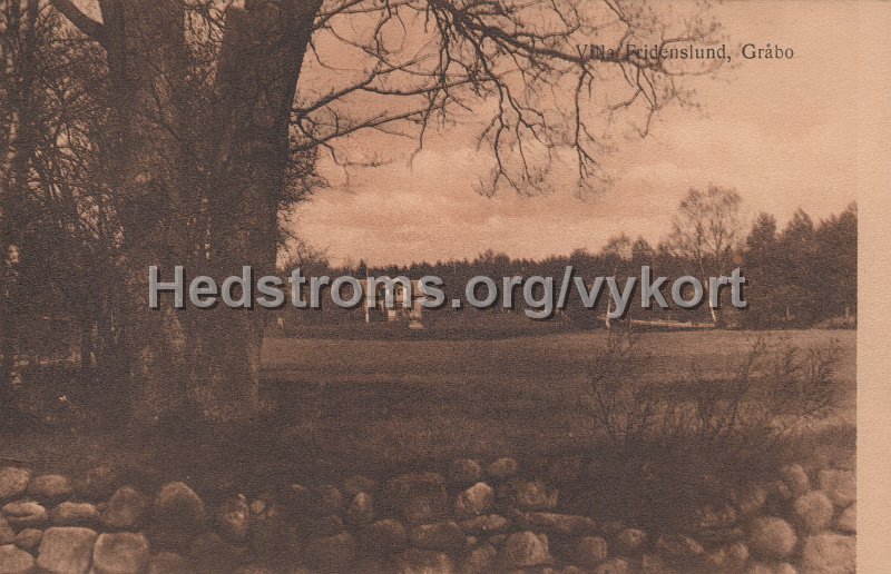 Villa Fridenslund, Grabo. Odaterat. Foto.  Forlag J.E.Lindquist, Grabo.jpg - Villa Fridenslund, Gråbo.Odaterat.Foto. & Förlag: J.E.Lindquist, Gråbo.