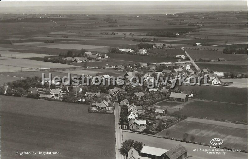 Flygfoto av IngelstradePotganget 23 februari 1937. Foto Lilljeqvist. AB Almqvist  Coster, Halsingborg. Ahrenbergsflyg.jpeg - Flygfoto av Ingelsträde.Postgånget 23 febr 1937Ensamrätt: A/B Almquist & Cöster, Hälsingborg. Ahrenbergsflyg.