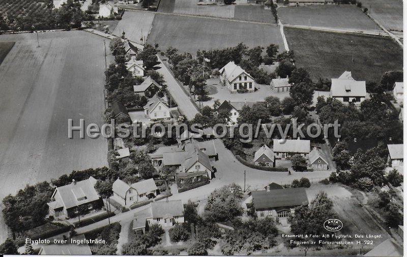 Flygfoto over Ingelstrade. Odaterat. Ensamratt  Foto AB Flygtrafik, Dals-langed. H722.jpeg - Flygfoto över Ingelsträde.Odaterat.Ensamrätt & Foto: A/B Flygtrafik, Dals-långed. H722.