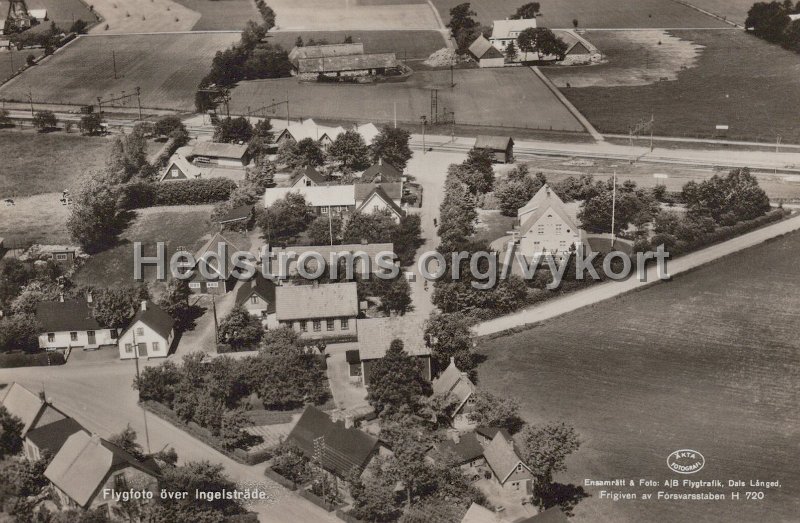 Flygfoto over Ingelstrade. Postganget 23 februari 1951. Ensamratt Foto AB Flygtrafik, Dals Langed.  Lilljeqvist.jpg - Flygfoto över Ingelsträde.Postgånget 23 februari 1951.Ensamrätt & Foto: A/B Flygtrafik, Dals Långed. Lilljeqvist.