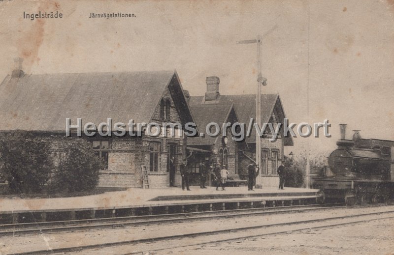 Ingelstrade Jarnvagsstationen. Postganget. Forlag Carl Rosengren, Ingelstrade. Import.jpg - Ingelsträde Järnvägsstationen.Postgånget.Förlag: Carl Rosengren, Ingelsträde. Import.