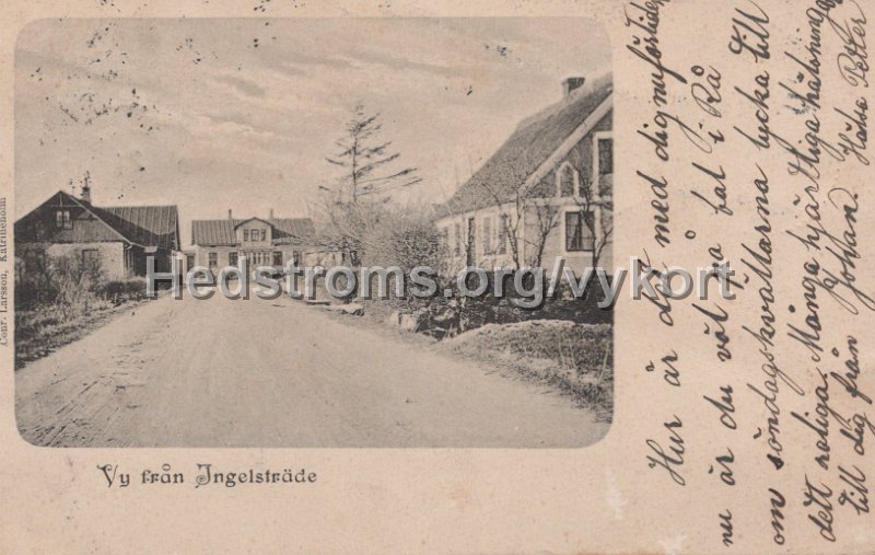 Vy fran Ingelstrade. Postganget 22 december 1902.jpg - Vy från Ingelsträde.Postgånget 22 december 1902.