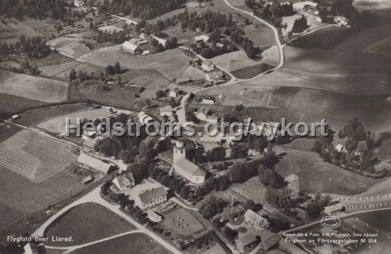 Flygfoto over Liared. Postganget9 juli 1976. Lilljeqvist. Ensamratt Foto A B Flygfoto, Dals Langed. M514.jpg - Flygfoto över Liared.Postgånget 9 juli 1976.Lilljeqvist.Ensamrätt & Foto: A/B Flygfoto, Dals Långed. M514.