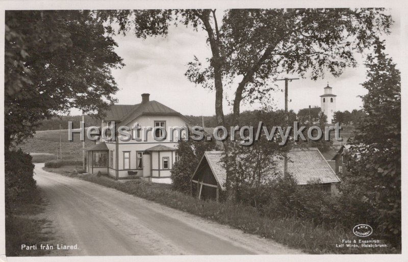 Parti fran Liared. Postganget 21 april 1954.Fotot ensamratt Leif Wiren, Holsbybrunn.jpg - Parti från Liared.Postgånget 21 april 1954.Foto & ensamrätt: Leif Wirén, Holsbybrunn.