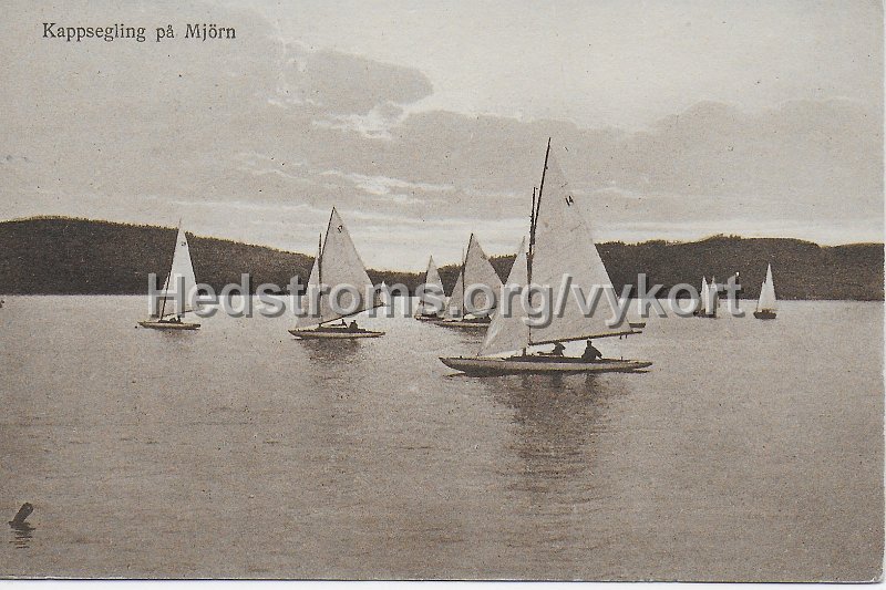 Kappsegling pa Mjorn. Postganget 14 augusti 1924.jpeg - Kappsegling på Mjörn.Postgånget 14 augusti 1924.