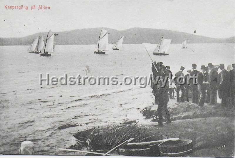 Kappsegling pa Mjorn. Postganget 29 juli 1909.jpeg - Kappsegling på Mjörn.Postgånget 29 juli 1909.