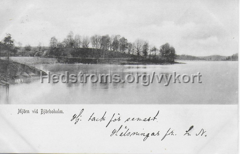 Mjorn vid Bjorboholm. Postganget 13 september 190x.jpeg - Mjörn vid Björboholm.Postgånget 13 september 190x.