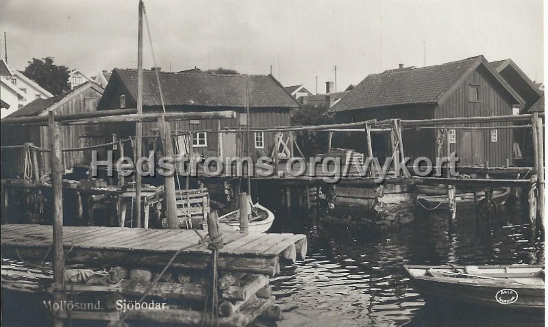 Mollosund, Sjobodar.jpeg - Mollösund, Sjöbodar.Odaterat.Förlag Alrik Hedlund, Göteborg