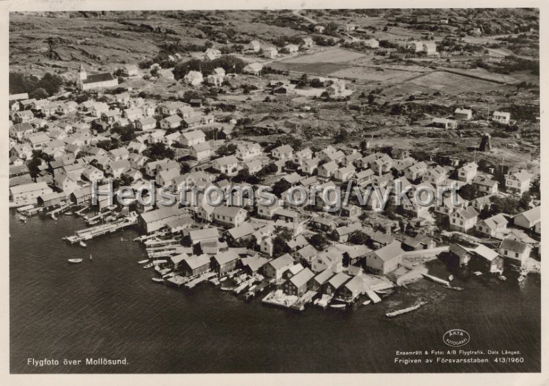 Flygfoto over Mollosund. Odaterat. Ensamratt  Foto AB Flygtrafik, Dals Langed..jpg - Flygfoto över Mollösund.Odaterat.Ensamrätt & Foto: A/B Flygtrafik, Dals Långed.