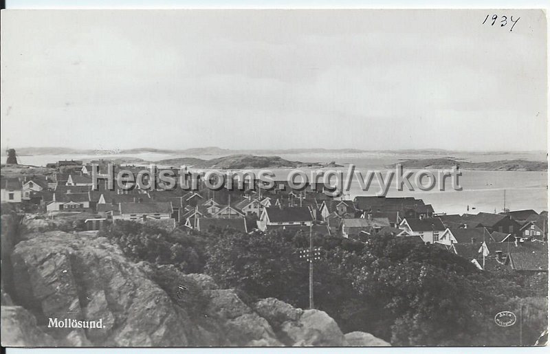 Mollosund. Daterat 28 juli 1934. Olofssons pappers A.B, Goteborg.jpeg - Mollösund.Daterat 28 juli 1934.Olofssons pappers A.B, Göteborg.