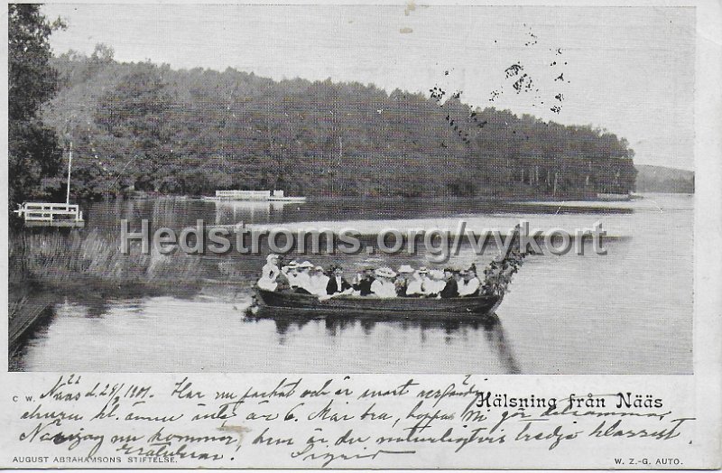 6. Halsning fran Naas. Postganget 29 augusti 1901. August Abrahamsons Stiftelse.jpeg - 6. Hälsning från Nääs.Postgånget 29 augusti 1901.August Abrahamsons Stiftelse.