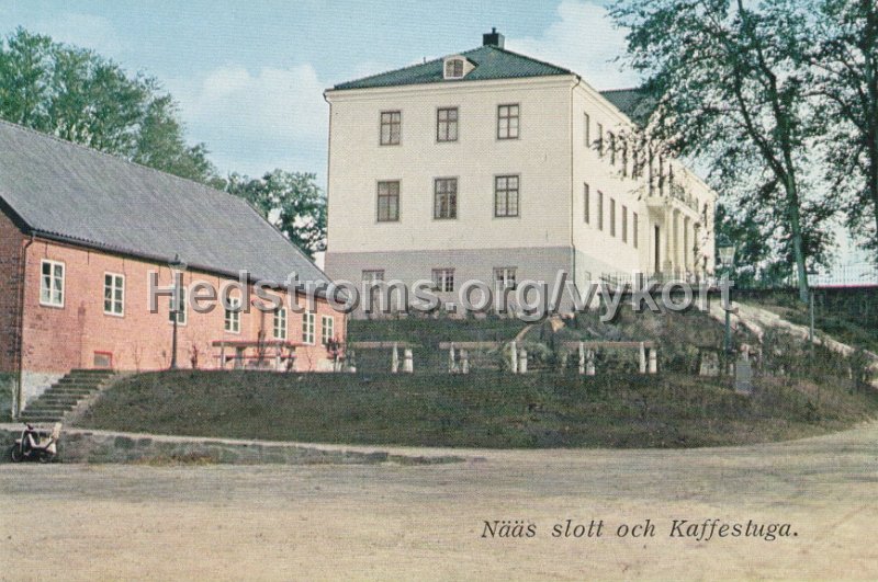 Naas Slott och Kaffestuga. Belaget vid E3, 3 mil fran Goteborg, 2 mil fran Alingsas. Odaterat. Alfredssons Offset, Bollebygd.jpg - Nääs Slott och Kaffestuga.Beläget vid E3, 3 mil från Göteborg, 2 mil från Alingsås.Odaterat.Alfredssons Offset, Bollebygd.