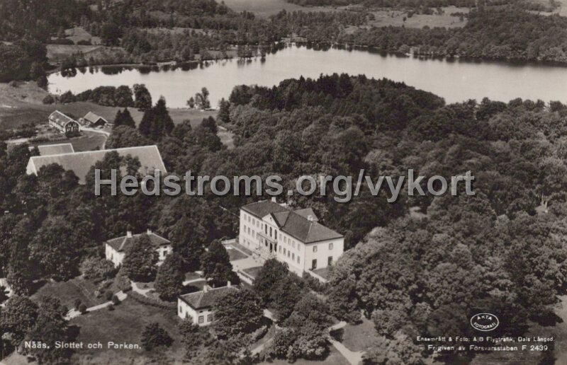 Naas, Slottet och Parken. Postganget 16 juli 1952. Ensamratt Foto A B Flygtrafik, Dals Langed.jpg - Nääs, Slottet och Parken.Postgånget 16 juli 1952.Ensamrätt & Foto: A/B Flygtrafik, Dals Långed.