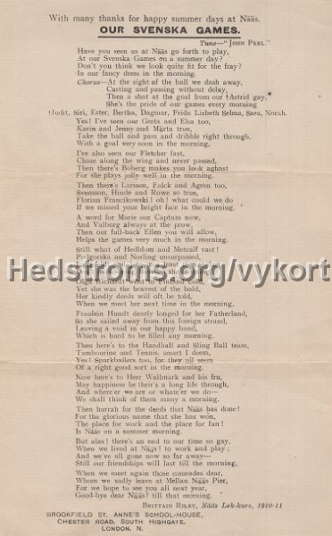 With many thanks for happy summer days at Naas. Lek-kurs 1910-11. Brittain RileyF.E.I.S. Head Master, Brookfield St. Anne's School. Chester road, South Highgate, London N.jpg - With many thanks for happy summer days at Nääs.Lek-kurs 1910-11.Brittain Riley F.E.I.S. Head Master, Brookfield St. Anne's School. Chester road, South Highgate, London N.