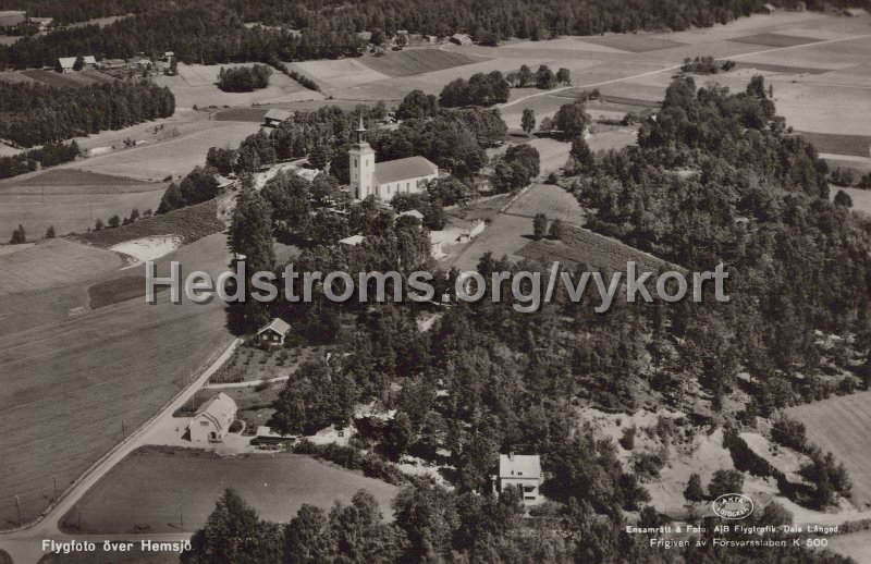 Flygfoto over Hemsjo. Odaterat. Ensamratt Foto A B Flygtrafik, Dals Langed.jpg - Flygfoto över Hemsjö.Odaterat.Ensamrätt & Foto: A/B Flygtrafik, Dals Långed.