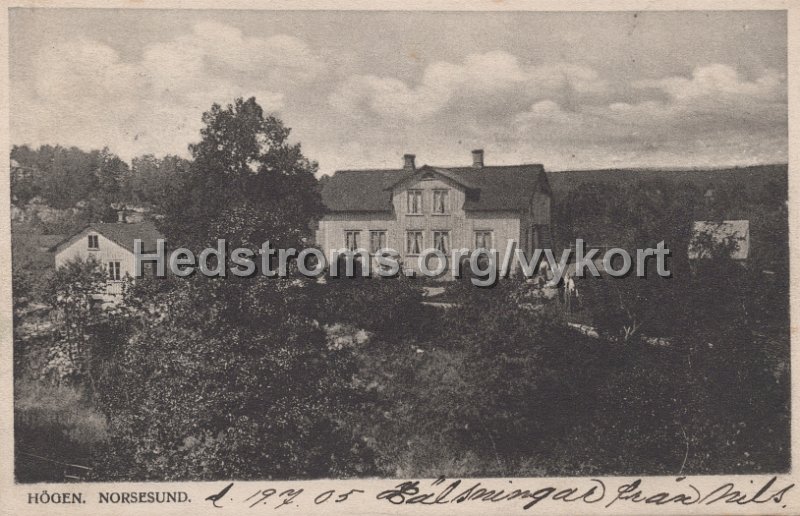 Hogen. Norsesund. Postganget 19 juli 1905.jpg - Högen. Norsesund.Postgånget 19 juli 1905.