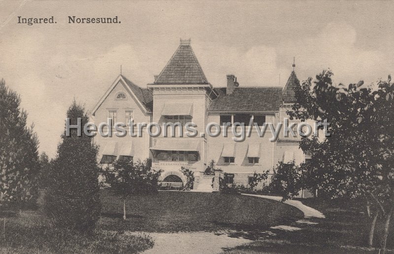 Ingared, Norsesund. Postganget 8 januari 1913. Forlag Bjorklund Andersson, Norsesund.jpg - Ingared, Norsesund.Postgånget 8 januari 1913.Förlag: Björklund & Andersson, Norsesund.