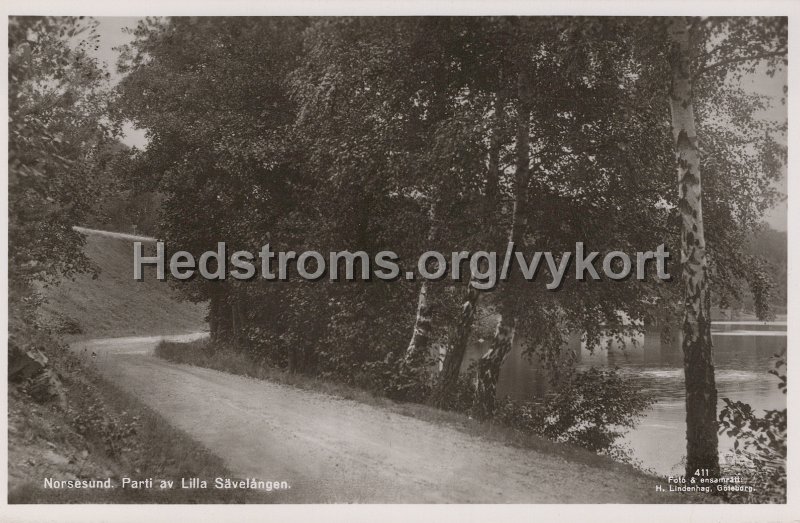 Norsesund, Parti vid Lilla Savelangen. Odaterat. Foto ensamratt H. Lindenhag, Goteborg. 411.jpg - Norsesund, Parti vid Lilla Sävelången.Odaterat.Foto & ensamrätt: H. Lindenhag, Göteborg. 411.