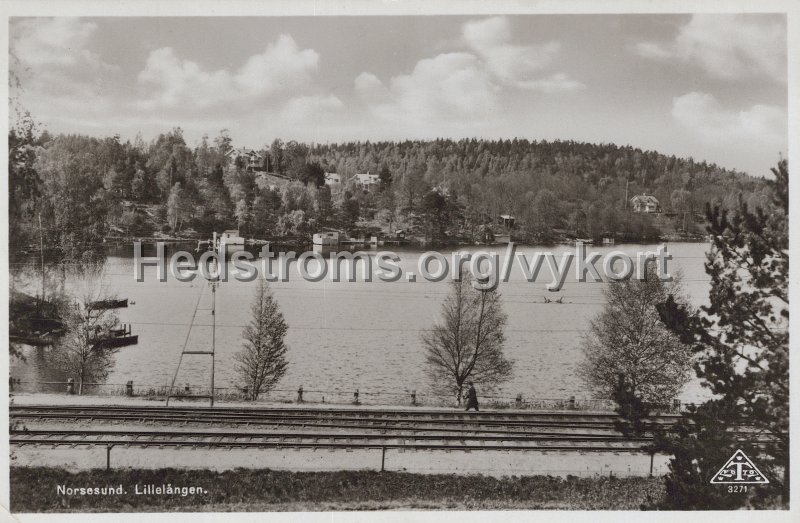 Norsesund. Lillangen. Postganget 23 mars 1944. C.A. Traff 3271.jpg - Norsesund. Lillången.Postgånget 23 mars 1944.C.A. Träff 3271.