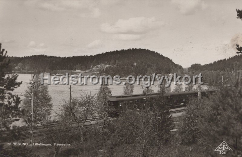 Norsesund. Lillelangen. Panoramam. Postganget 22 juli 1936. Forlag Alrik Hedlund, Goteborg. Traff 206.jpg - Norsesund. Lillelången. Panorama.Postgånget 22 juli 1936.Förlag: Alrik Hedlund, Göteborg.Träff 206.