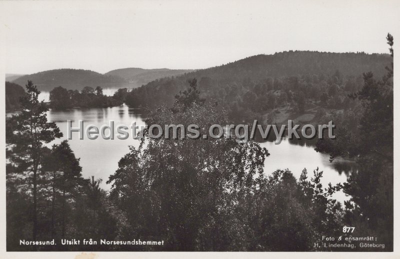 Norsesund. Utsikt fran Norsesundshemmet. Odaterat. Foro ensamratt H. Lindenhag, Goteborg, 877.jpg - Norsesund. Utsikt från Norsesundshemmet.Odaterat.Foro & ensamrätt: H. Lindenhag, Göteborg, 877.