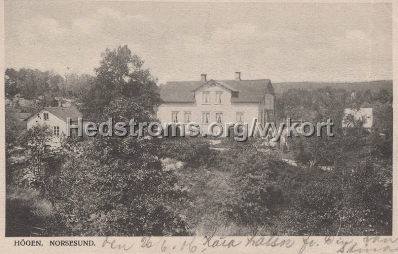 Hogen, Norsesund. Postganget 26 juni 1906.jpg - Högen, Norsesund.Postgånget 26 juni 1906.