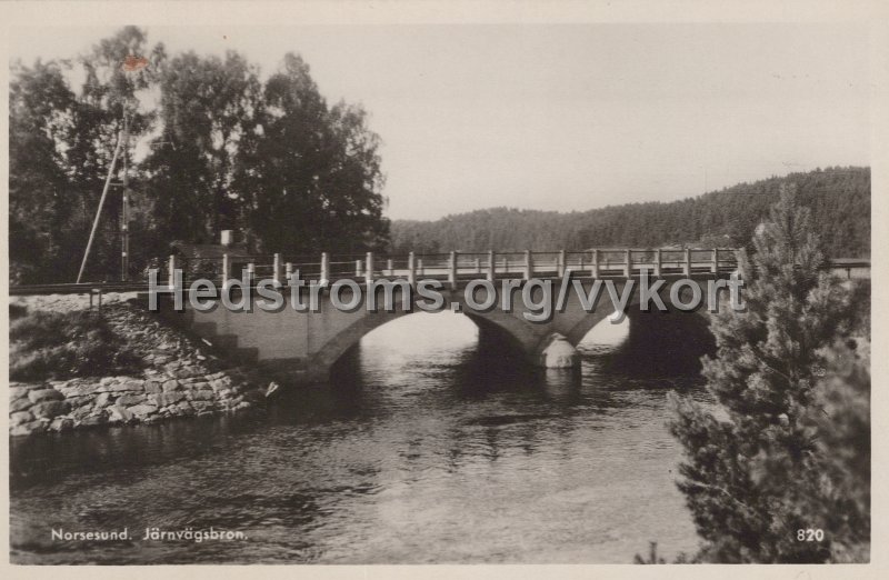 Norsesund. Jarnvagsbron. Odaterat. Ensamratt H. Lindenhag, Goteborg. 820.jpg - Norsesund. Järnvägsbron.Odaterat.Ensamrätt: H. Lindenhag, Göteborg. 820.