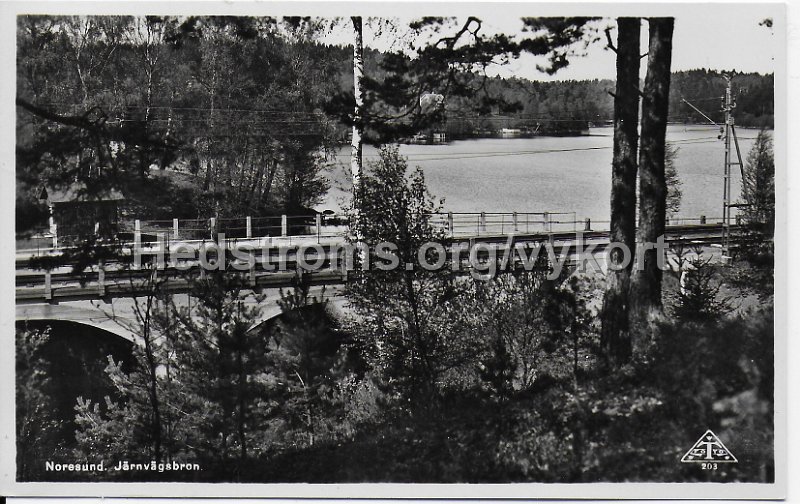 Norsesund. Jarnvagsbron. Postganget 8 juni 1948. C. A. Traff 203.jpeg - Norsesund. Järnvägsbron.Postgånget 8 juni 1948.C. A. Träff 203.