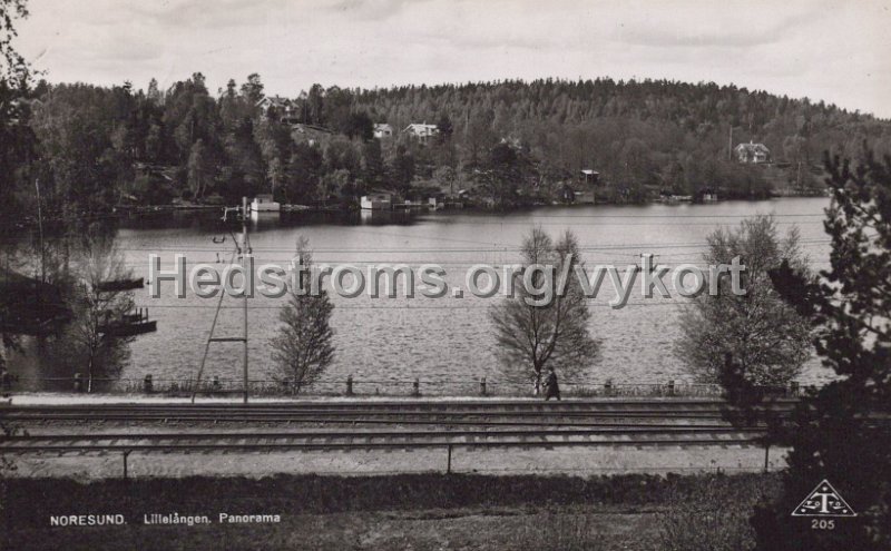 Norsesund. Lillelangen. Panorama. Postganget 22 juni 1948. Traff 205.jpg - Norsesund. Lillelången. Panorama.Postgånget 22 juni 1948.Träff 205.