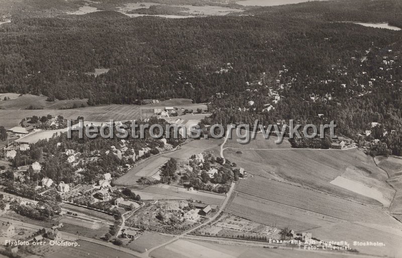 Flygfoto over Olofstorp. Postganget 17 februari 1972. Ensamratt AB Flygtrafik, Stockholm. Foto Liljeqvist.jpg - Flygfoto över Olofstorp.Postgånget 17 februari 1972.Ensamrätt: A/B Flygtrafik, Stockholm. Foto: Liljeqvist.