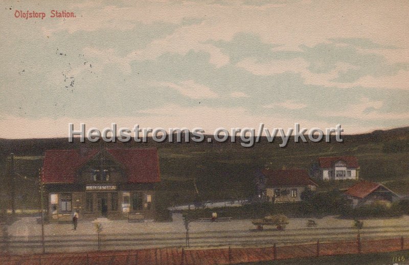 Olofstorp Station. Postganget 2 juli 1908.jpg - Olofstorp Station.Postgånget 2 juli 1908.