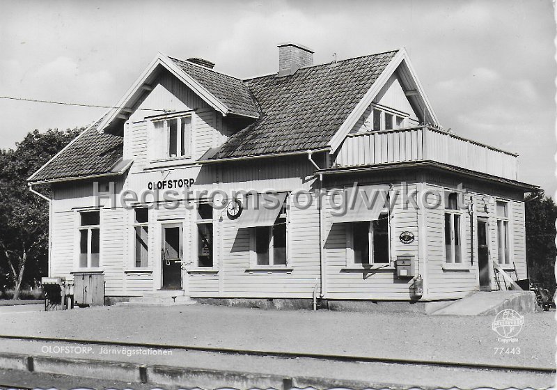 Olofstorp. Jarnvagsstationsen . Postganget 15 augusti 1969. Pressbyran 77443.jpeg - Olofstorp. Järnvägsstationsen.Postgånget 15 augusti 1969.Pressbyrån 77443.