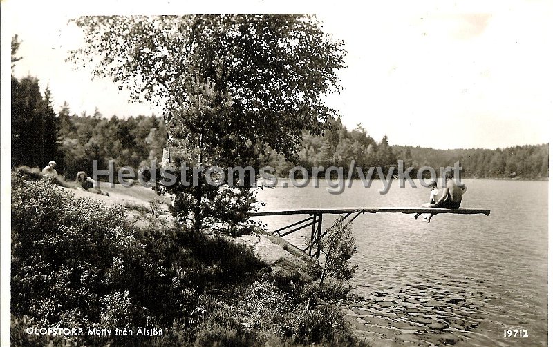 Olofstorp. Motiv fran Alsjon. Postganget 5 augusti 1948. Pressbyran 9712.jpg - Olofstorp. Motiv från Älsjön.Postgånget 5 augusti 1948.Pressbyrån 9712.