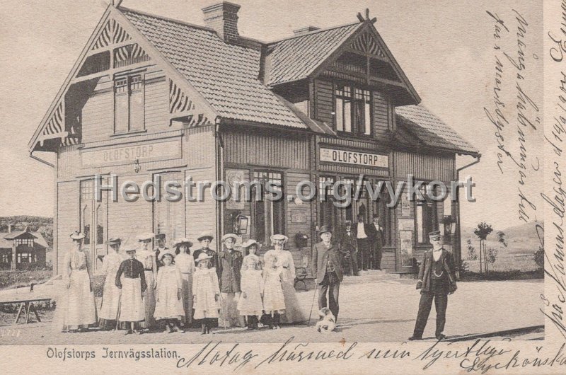 Olofstorps Jernvagsstation. Postganget 14 september 1904.jpg - Olofstorps Jernvägsstation.Postgånget 14 september 1904.