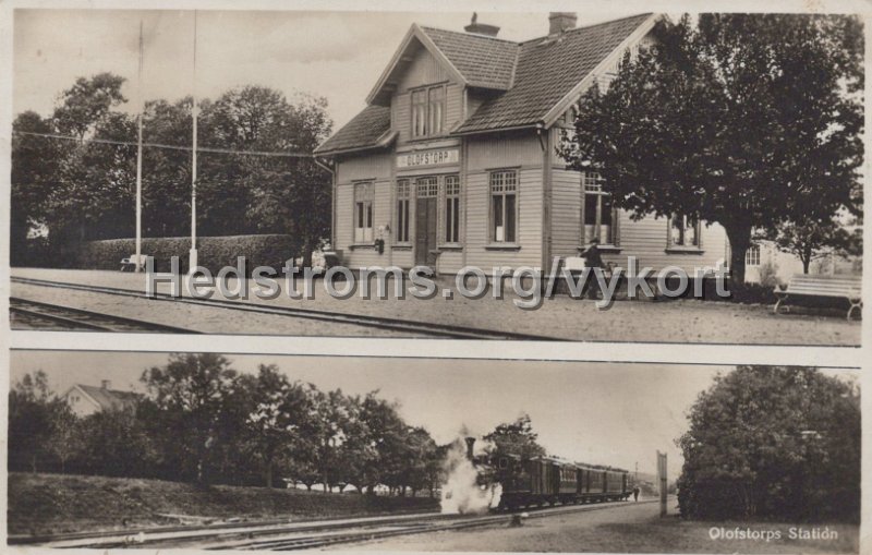 Olofstorps Station. Postganget.  Forlag  S. Johansson, Olofstorp.jpg - Olofstorps Station.Postgånget.Förlag: S. Johansson, Olofstorp.