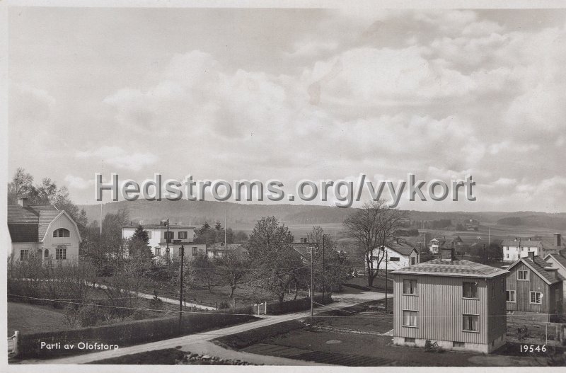 Parti av Olofstorp. Postganget 12 juli 1945. Svenska Pressbyran 19546.jpg - Parti av Olofstorp.Postgånget 12 juli 1945.Svenska Pressbyrån 19546.