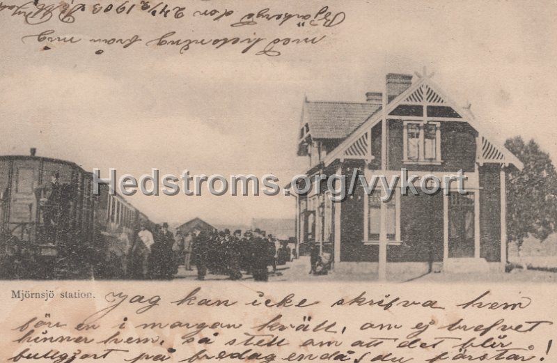 Mjornsjo station. Postganget 25 februari 1903.jpg - Mjörnsjö station.Postgånget 25 februari 1903.