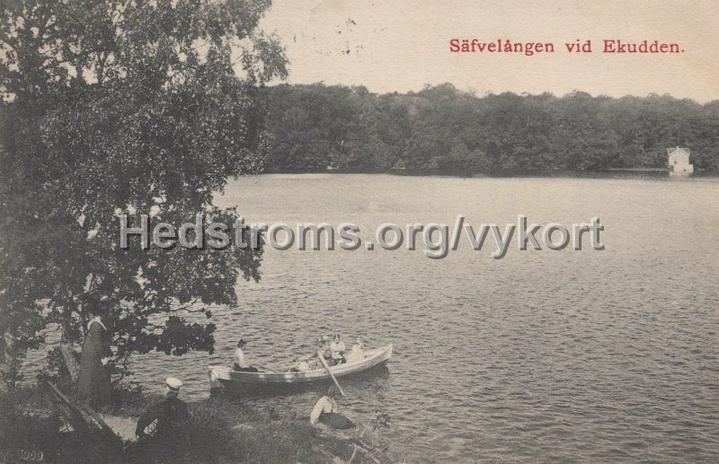 Safvelangen vid Ekudden. Postganget 24 augusti 1911.jpg - Säfvelången vid Ekudden.Postgånget 24 augusti 1911.