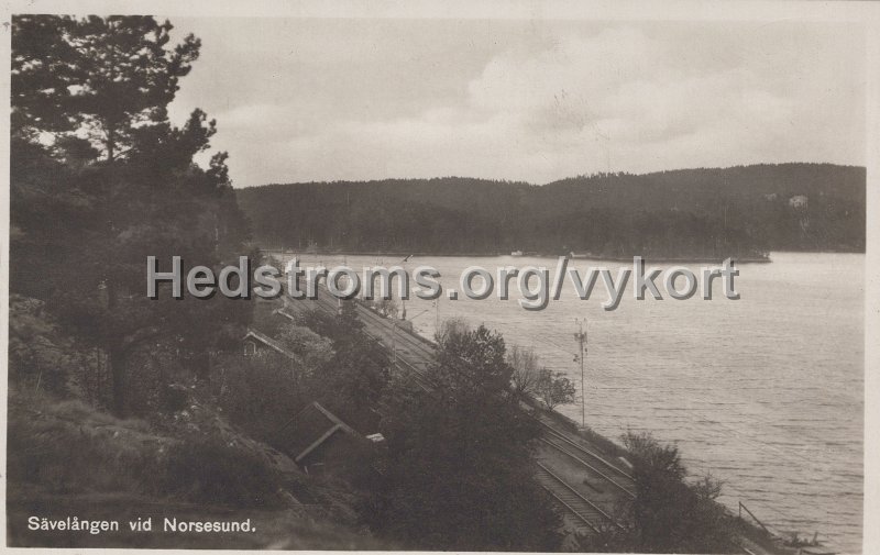 Savelangen vid Norsesund. Postganget 7 juli 1932. Forlag Einar Erikson, Alingsas.jpg - Sävelången vid Norsesund.Postgånget 7 juli 1932.Förlag: Einar Erikson, Alingsås.