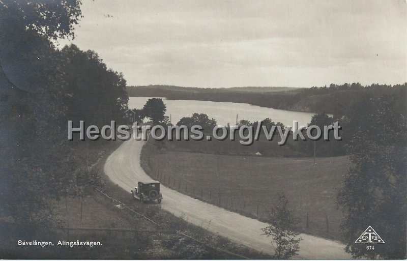 Savelangen. Alingsasvagen. Postganget 22 juni 1961.jpeg - Sävelången. Alingsåsvägen.Postgånget 22 juni 1961.Träff 674.Riks 6-an mellan Hemsjö och Tollereds skog