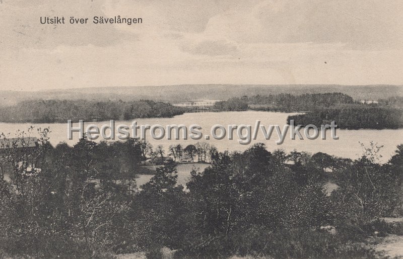 Utsikt over Savelangen. Postganget 7 januari 1929.jpg - Utsikt över Sävelången.Postgånget 7 januari 1929.