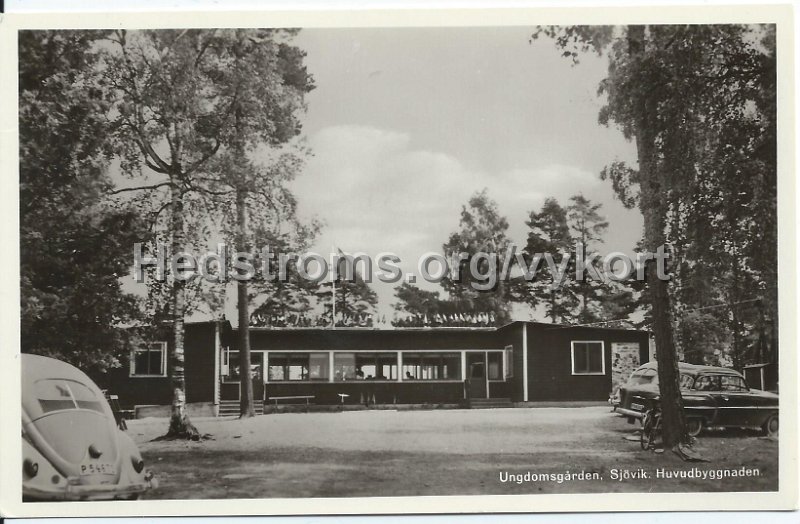 Ungdomsgarden. Sjovik. Huvudbyggnade. Postganget 1 juli 1959.jpeg - Ungdomsgården. Sjövik. Huvudbyggnaden.Postgånget 1 juli 1959.