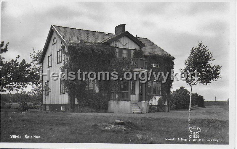 Sjovik. Solsidan. Postganget 21 juli 1930. Forlag Gronberg. Ensamratt Fot O. Lilljeqvist, Dals Langed. C522.jpeg - Sjövik. Solsidan.Postgånget 21 juli 1930.Förlag Grönberg.Ensamrätt & Foto: O. Lilljeqvist, Dals Långed. C522.