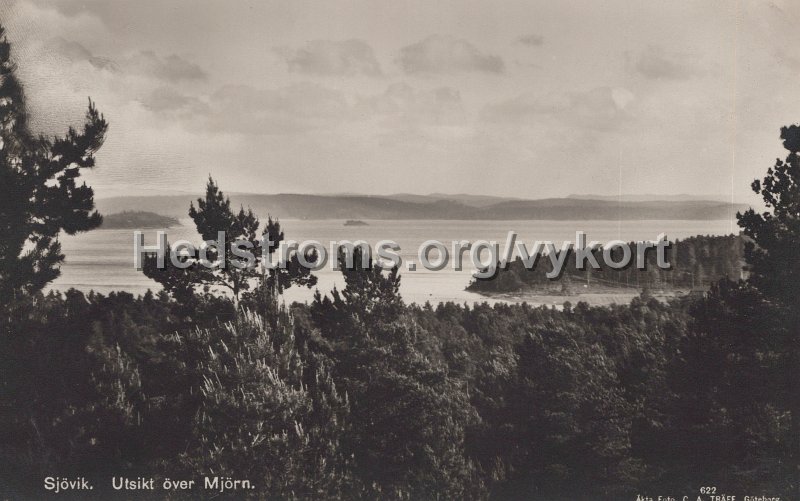 Sjovik. Utsikt over Mjorn. Odaterat. Broderna Erikson, Sjovik. Akta foto. C.A. Traff, Goteborg. 622.jpg - Sjövik. Utsikt över Mjörn.Odaterat.Bröderna Erikson, Sjövik.Äkta foto. C.A. Träff, Göteborg. 622.